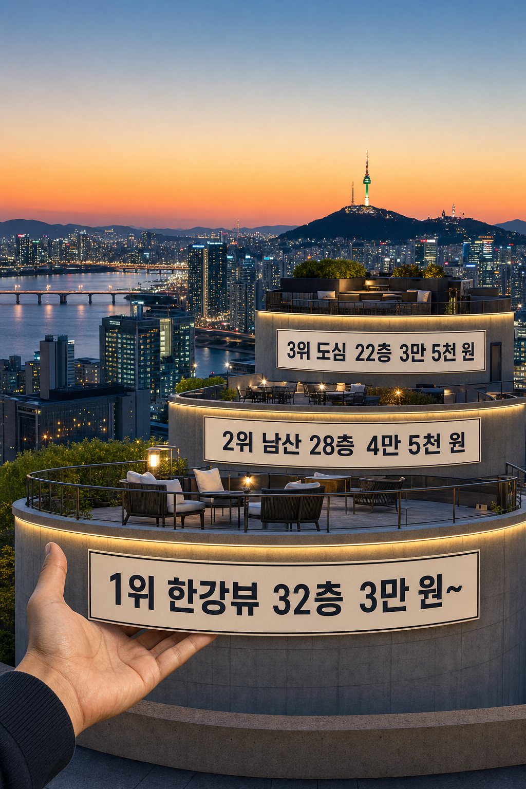 서울 뷰 좋은 호텔 루프탑 테라스 추천