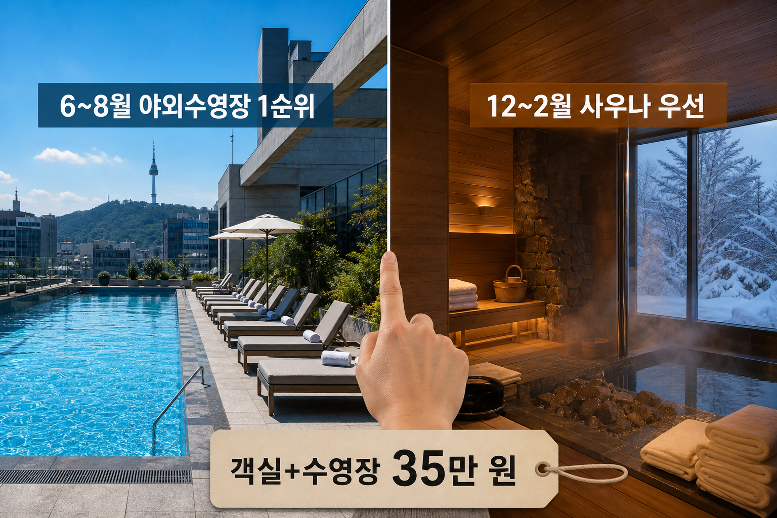 서울 스파 호텔 수영장 이용 시즌별 예약 우선순위