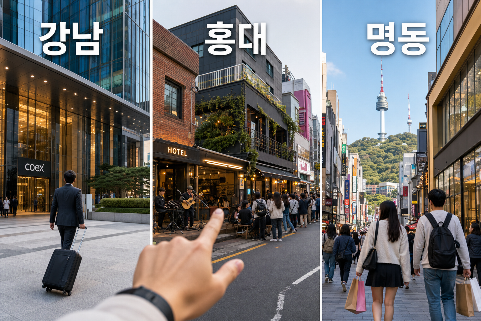 강남 호텔 중심으로 보는 강남·홍대·명동 서울 호캉스 특징 비교