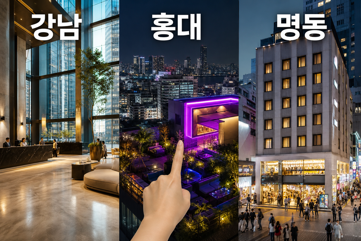 서울 지역별 호텔 비교: 2026년 강남·홍대·명동 호캉스 선택법