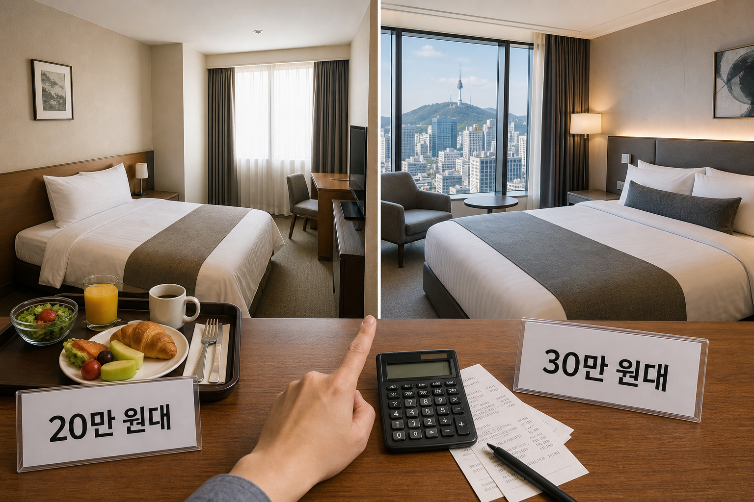 서울 20만 원대 호캉스 호텔 vs 30만 원대 호텔 실질 비교