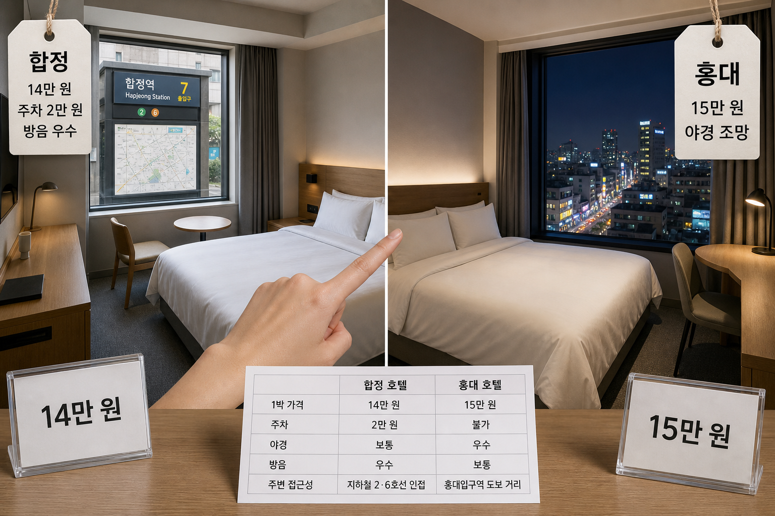 홍대 근처 호텔 15만 원대 추천 기준